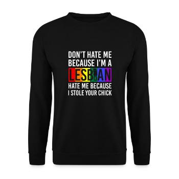 Lesbian & Lesbow Clothing - Unisex Pullover - Schwarz - Vorne - Alina (178cm) & Michal (187cm)
