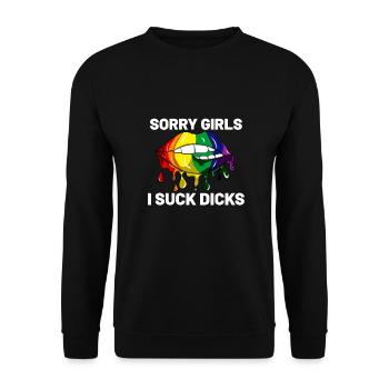 Pride CSD Parade LGBT Love Lips Gay Homo - Unisex Sweatshirt - black - Front - Alina (178cm) & Michal (187cm)