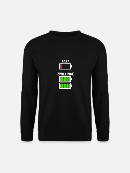 Papa Vater Dad Baby Zwillinge Lädt Geschenk Spruch - Unisex Pullover - Schwarz