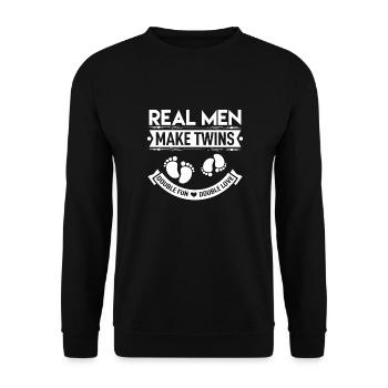 Cadeau drôle de papa jumeau papa de jumeaux disant - Sweat-shirt Unisexe - noir - Devant - Alina (178cm) & Michal (187cm)