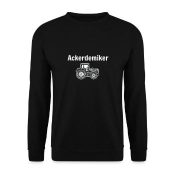 Ackerdemiker Traktor Bio Bauer Gülle Mann Jungs - Unisex Pullover - Schwarz - Vorne - Alina (178cm) & Michal (187cm)