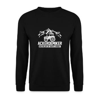 Ackerdemiker Traktor Mann Bauer Jungs Trecker - Unisex Pullover - Schwarz - Vorne - Alina (178cm) & Michal (187cm)