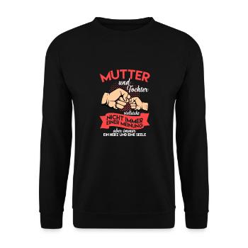 Mama Tochter - Unisex Pullover - Schwarz - Vorne - Alina (178cm) & Michal (187cm)