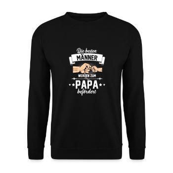 Werdender Papa - Unisex Pullover - Schwarz - Vorne - Alina (178cm) & Michal (187cm)
