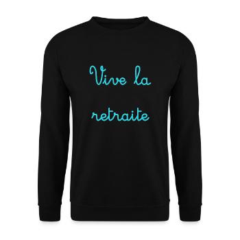 RETRAITE. RETRAITE. RETRAITEE. SENIOR. MAMIE. PAPY - Sweat-shirt Unisexe - noir - Devant - Alina (178cm) & Michal (187cm)