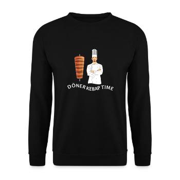 Döner Kebab Time Dönermann Dönerskewer - Sweat-shirt Unisexe - noir - Devant - Alina (178cm) & Michal (187cm)