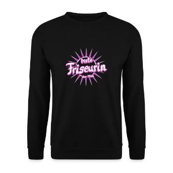 Friseurin - Unisex Pullover - Schwarz - Vorne - Alina (178cm) & Michal (187cm)