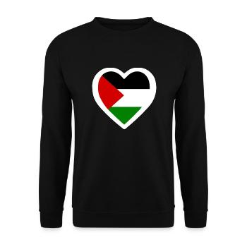 Cœur de Palestine - Sweat-shirt Unisexe - noir - Devant - Alina (178cm) & Michal (187cm)