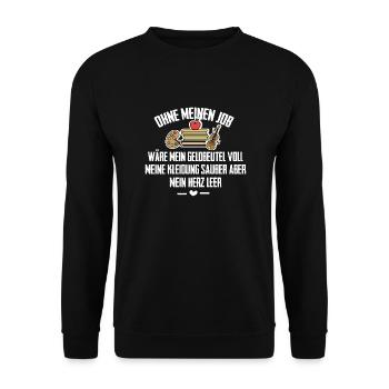 Erzieher Shirt-Geldbeutel - Unisex Pullover - Schwarz - Vorne - Alina (178cm) & Michal (187cm)
