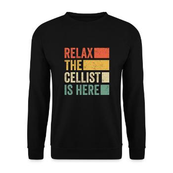 Détendez-vous Le violoncelliste est ici Violoncelliste - Sweat-shirt Unisexe - noir - Devant - Alina (178cm) & Michal (187cm)
