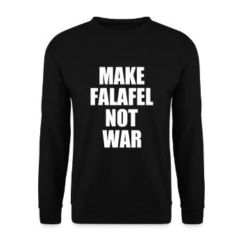 Make falafel not war - Unisex Sweatshirt - black - Front - Alina (178cm) & Michal (187cm)
