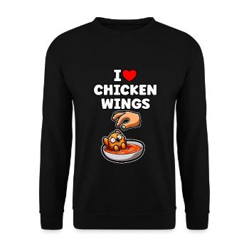 Fried Chicken Chicken Wings Chicken Gift - Unisex Sweatshirt - black - Front - Alina (178cm) & Michal (187cm)