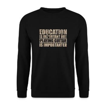 Playing guitar is importanter - Musik - Unisex Pullover - Schwarz - Vorne - Alina (178cm) & Michal (187cm)