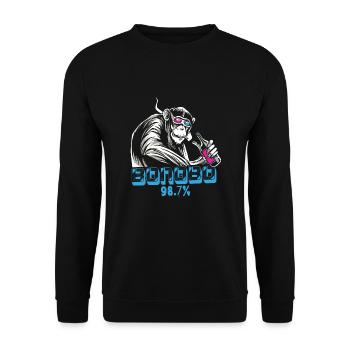 Lustiges Affe Schimpanse DNA - Unisex Pullover - Schwarz - Vorne - Alina (178cm) & Michal (187cm)