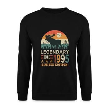 1995 legendary anniversary Born in 1995 - Unisex Sweatshirt - black - Front - Alina (178cm) & Michal (187cm)