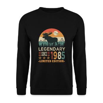 1985 legendary anniversary Born in 1985 - Unisex Sweatshirt - black - Front - Alina (178cm) & Michal (187cm)