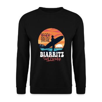 Surf Biarritz spot surf pour surfeur - Sweat-shirt Unisexe - noir - Devant - Alina (178cm) & Michal (187cm)