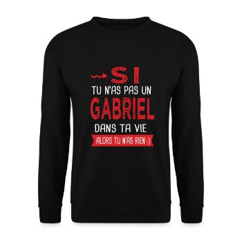 Gabriel Si tu n as pas un gabriel Cadeau Humour - Sweat-shirt Unisexe - noir - Devant - Alina (178cm) & Michal (187cm)
