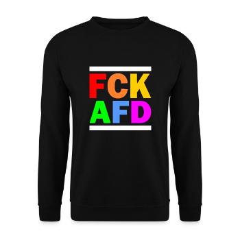 Fck afd - Unisex Pullover - Schwarz - Vorne - Alina (178cm) & Michal (187cm)