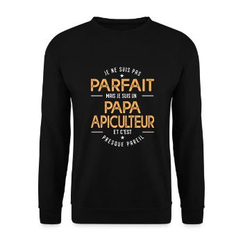 je suis un papa apiculteur humour fête des pères - Sweat-shirt Unisexe - noir - Devant - Alina (178cm) & Michal (187cm)