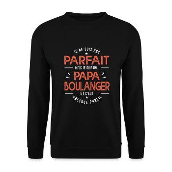 je suis un papa boulanger cadeau boulanger humour - Sweat-shirt Unisexe - noir - Devant - Alina (178cm) & Michal (187cm)