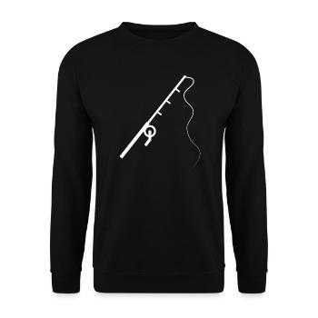 Fishing rod fisherman angler - Unisex Sweatshirt - black - Front - Alina (178cm) & Michal (187cm)