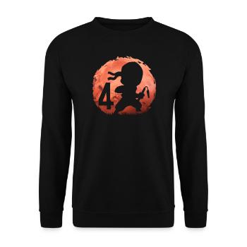 Petit Ninja 4ème Anniversaire Garçon 4 ans - Sweat-shirt Unisexe - noir - Devant - Alina (178cm) & Michal (187cm)