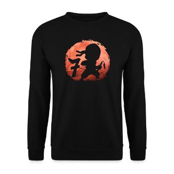 Little Ninja 7th Birthday Boy 7 years old - Unisex Sweatshirt - black - Front - Alina (178cm) & Michal (187cm)