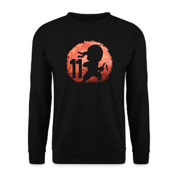 Petit Ninja 11ème Anniversaire Garçon 11 ans - Sweat-shirt Unisexe - noir - Devant - Alina (178cm) & Michal (187cm)