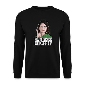 Annalena Baerbock - Joint - Heute schon gekifft - Unisex Pullover - Schwarz - Vorne - Alina (178cm) & Michal (187cm)