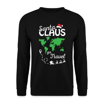 Santa Claus Go Travel Merry Christmas - Unisex Sweatshirt - black - Front - Alina (178cm) & Michal (187cm)