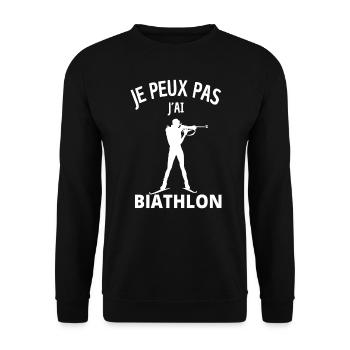 Je peux j´ai Biathlon - Sweat-shirt Unisexe - noir - Devant - Alina (178cm) & Michal (187cm)