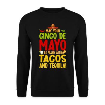 Viva Mexico Cinco De Mayo Party 5 De Mayo Geschenk - Unisex Pullover - Schwarz - Vorne - Alina (178cm) & Michal (187cm)