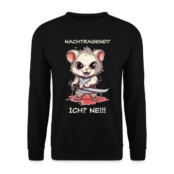 Nachtragend? Ne! - hell - Unisex Pullover - Schwarz - Vorne - Alina (178cm) & Michal (187cm)