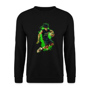 Joueur de basket-ball - Chemise d’anime - Sweat-shirt Unisexe - noir - Devant - Alina (178cm) & Michal (187cm)