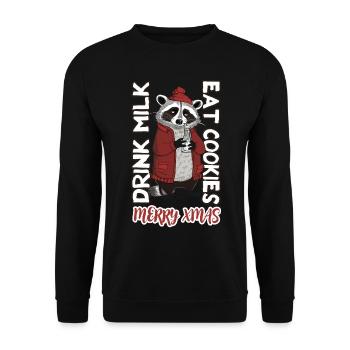Milch trinken und Kekse essen - Unisex Pullover - Schwarz - Vorne - Alina (178cm) & Michal (187cm)