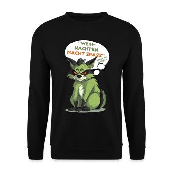 Weihnachten Macht Spaß? - Unisex Pullover - Schwarz - Vorne - Alina (178cm) & Michal (187cm)
