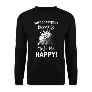 Roller Coaster Make Me Happy - Unisex Pullover - Schwarz - Vorne - Alina (178cm) & Michal (187cm)
