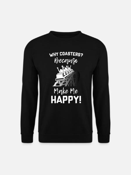 Roller Coaster Make Me Happy - Unisex Pullover - Schwarz