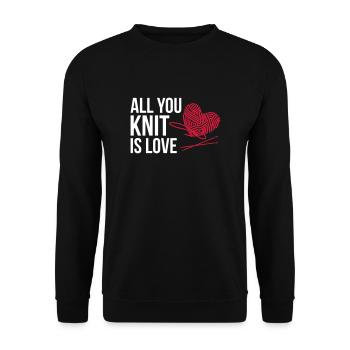All you knit is love - knitting - Unisex Pullover - Schwarz - Vorne - Alina (178cm) & Michal (187cm)