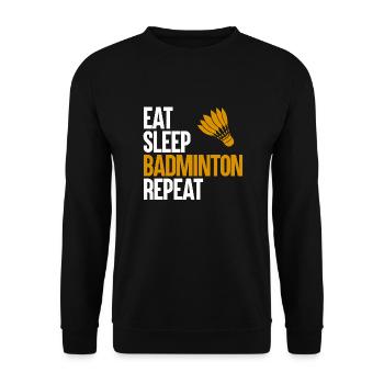 Badminton Shuttlecock - Unisex Sweatshirt - black - Front - Alina (178cm) & Michal (187cm)