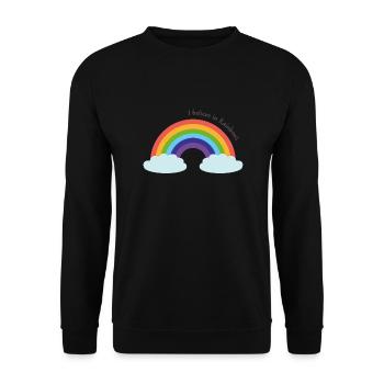 Saying rainbow I believe in rainbows - Unisex Sweatshirt - black - Front - Alina (178cm) & Michal (187cm)