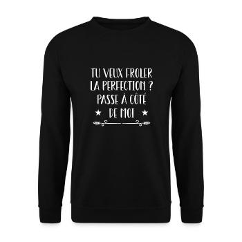 Pour la perfection...Passe à côté de Moi - Sweat-shirt Unisexe - noir - Devant - Alina (178cm) & Michal (187cm)
