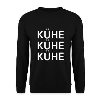 Kühe Kuh Milchkuh Rind Bauernhof Bauer Landwirt - Unisex Pullover - Schwarz - Vorne - Alina (178cm) & Michal (187cm)
