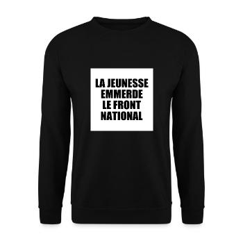 la jeunesse emmerde front national - Sweat-shirt Unisexe - noir - Devant - Alina (178cm) & Michal (187cm)