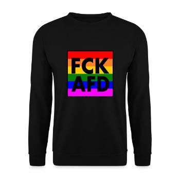 Fck afd - Unisex Sweatshirt - black - Front - Alina (178cm) & Michal (187cm)