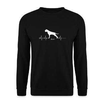 Boxer Shirt-Heartbeat - Unisex Sweatshirt - black - Front - Alina (178cm) & Michal (187cm)