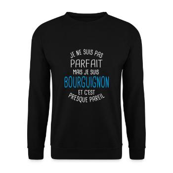 Pas parfait mais bourguignon - Sweat-shirt Unisexe - noir - Devant - Alina (178cm) & Michal (187cm)