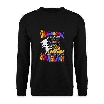 Grundschul Abschluss Grundschule Absolvent - Unisex Pullover - Schwarz - Vorne - Alina (178cm) & Michal (187cm)