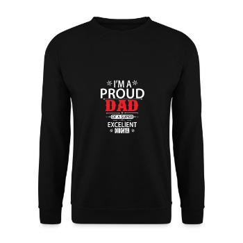 I'm a proud dad - Unisex Pullover - Schwarz - Vorne - Alina (178cm) & Michal (187cm)